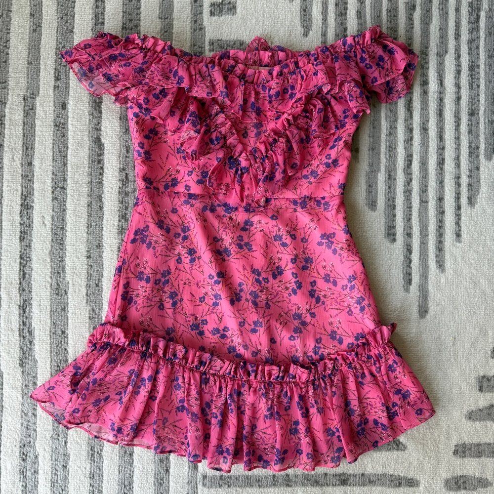 MAJORELLE Pink Floral Mini Dress
